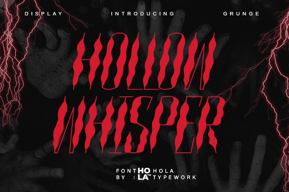 Hollowwhisper Regular: A Grunge Display Font for Web Headers